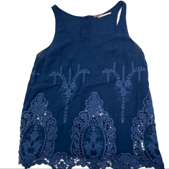 Temptation Blue Rayon Embroidered Top - Picture 9 of 9